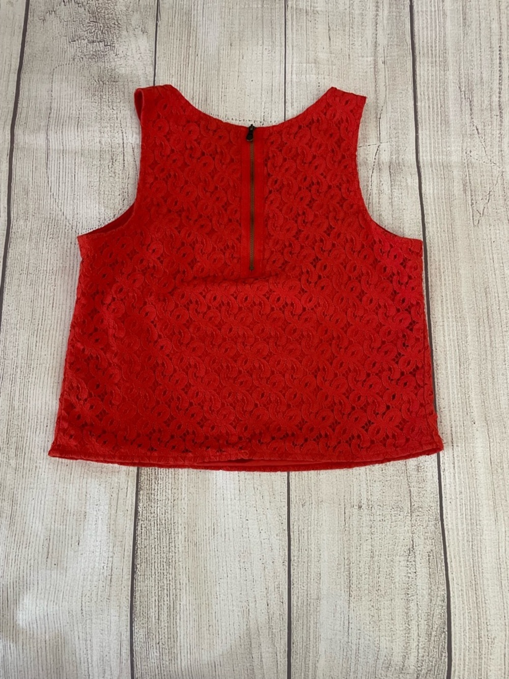 NICOLE by NICOLE MILLER Women’s Burnt Orange Lace Sleeveless Cropped Top Size SM - Picture 5 of 5